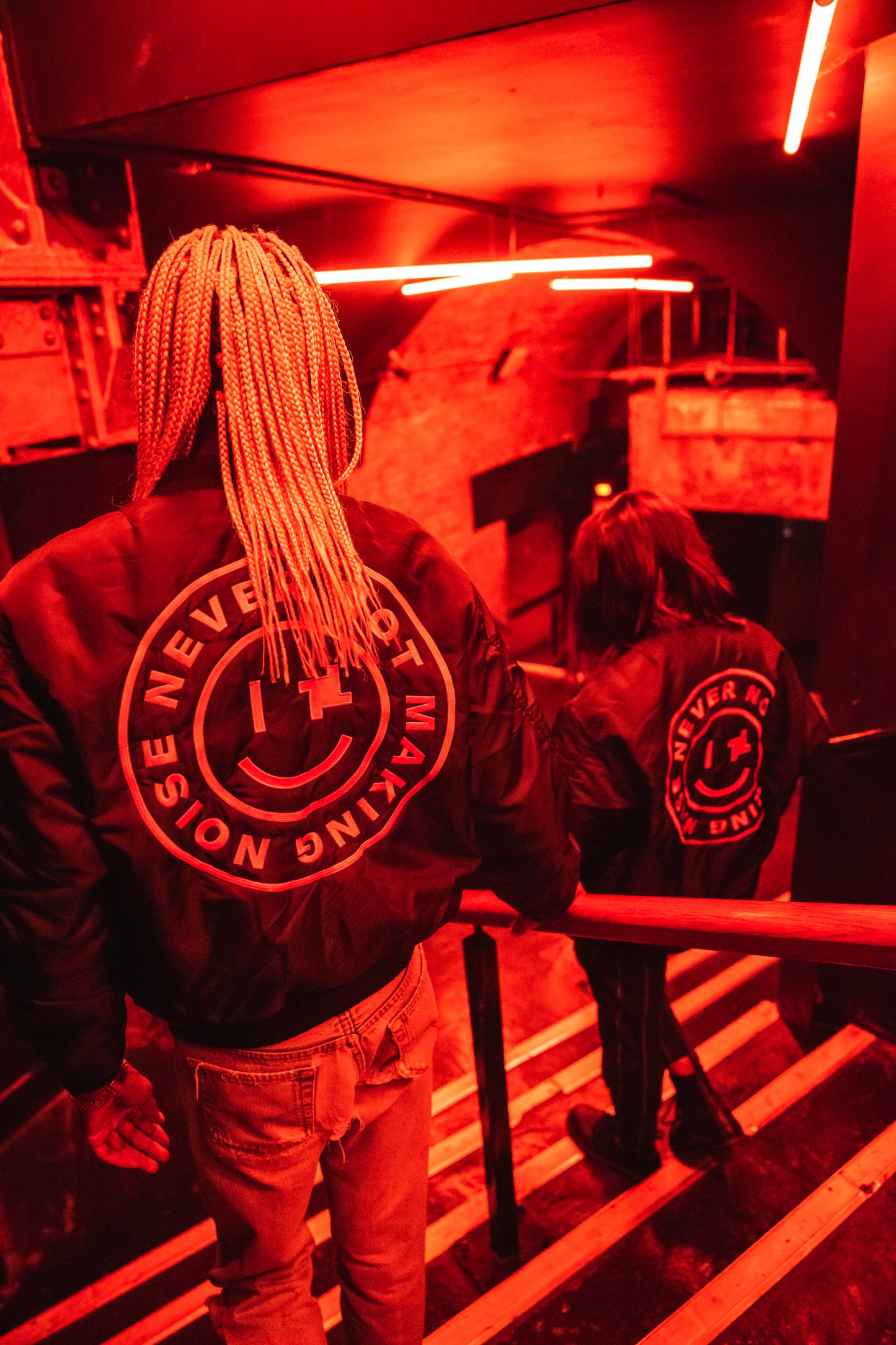 Limited Edition Never Not Making Noise Bomber Jacket in Black/Orange