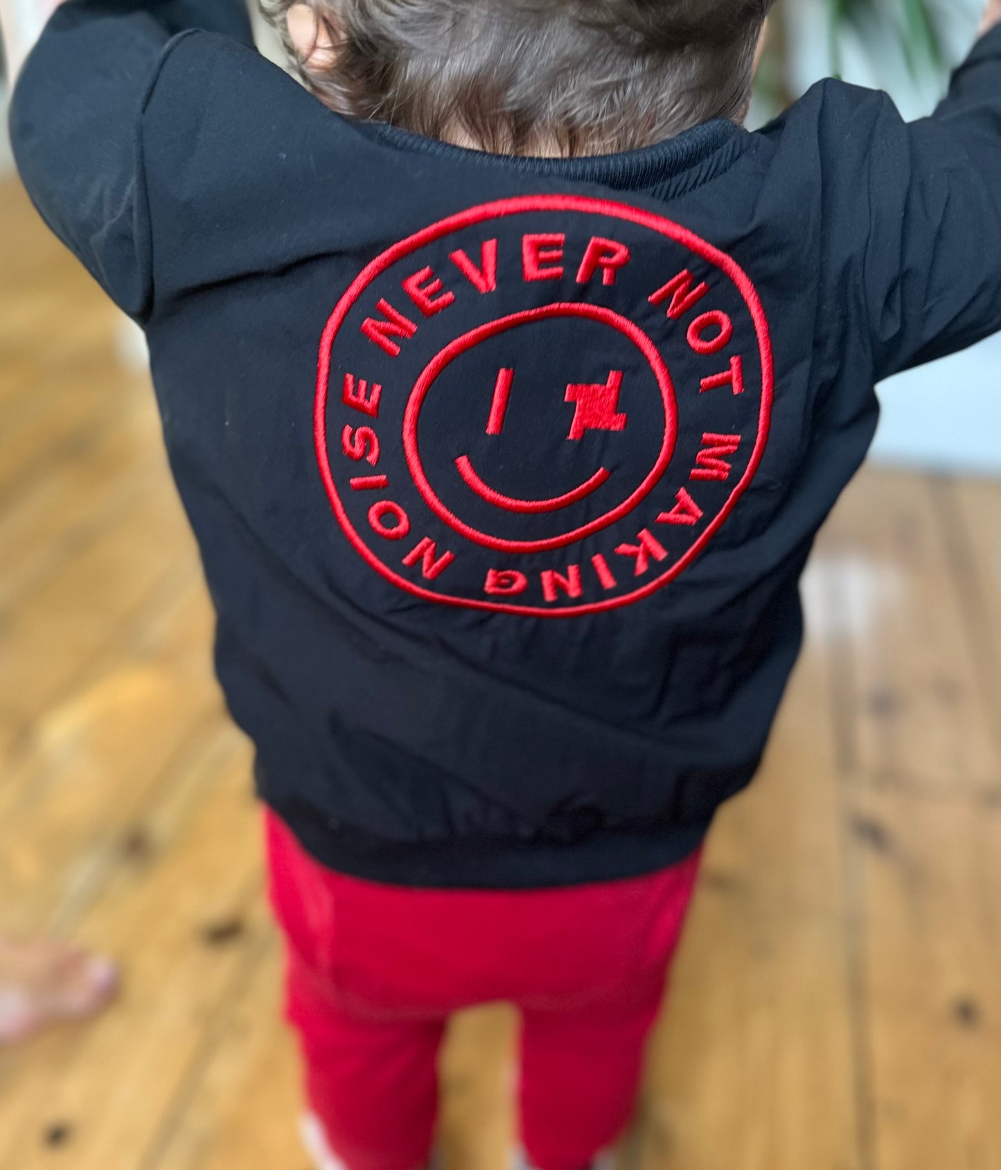 Baby Bomber Jacket - Limited Edition Never Not Making Noise in Black