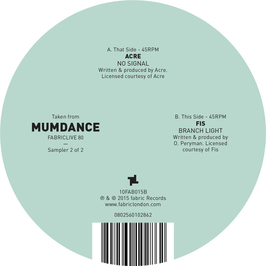 Mumdance - FABRICLIVE 80: 10" vinyl sampler 2